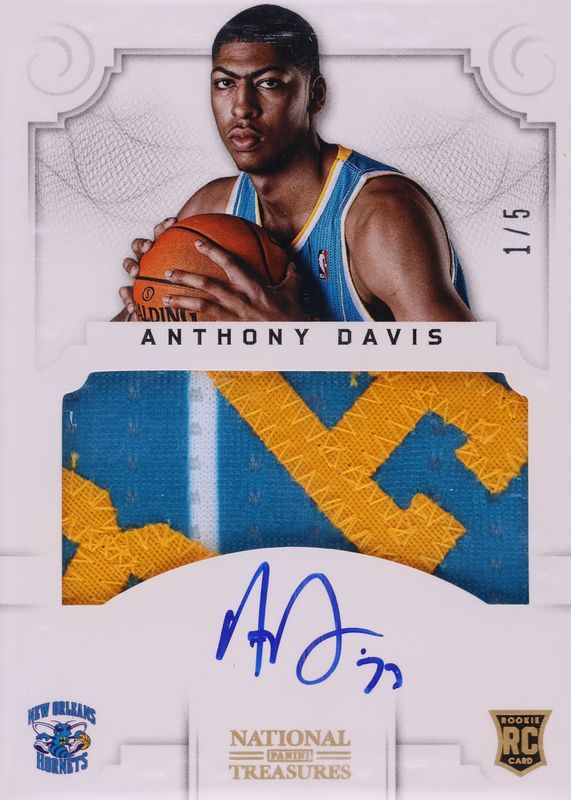 Anthony Davis 2012 National Treasures #151 Rookie Patch Auto - Gold /5 PSA 10