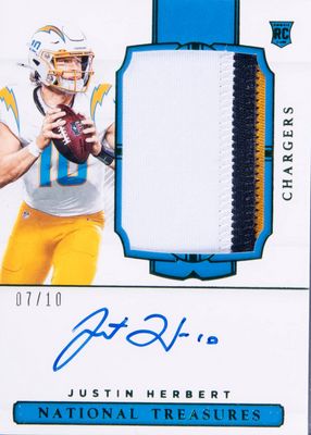 2020 National Treasures #158 Rookie Patch Auto - Green Jersey Number (/10)