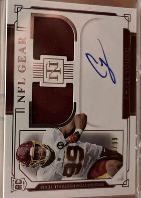 2020 National Treasures #RSC-CY Rookie NFL Gear Signature Combos /99