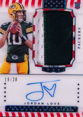 2020 National Treasures #159 Rookie Patch Auto - Stars & Stripes /20