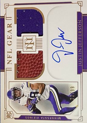 2020 National Treasures #RSC-JUJ Rookie NFL Gear Signature Combos /99