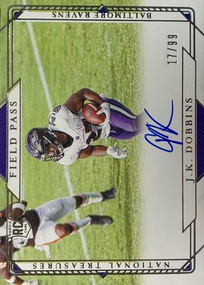 2020 National Treasures #FP-JD Rookie Signatures Field Pass /99