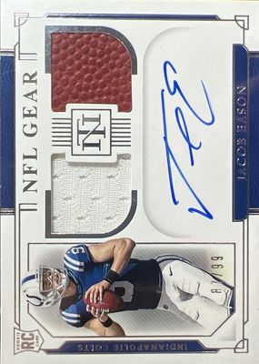2020 National Treasures #RSC-JE Rookie NFL Gear Signature Combos /99