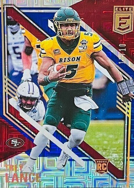 Trey Lance 2021 Elite #105 Blue /10 Rookie RAW