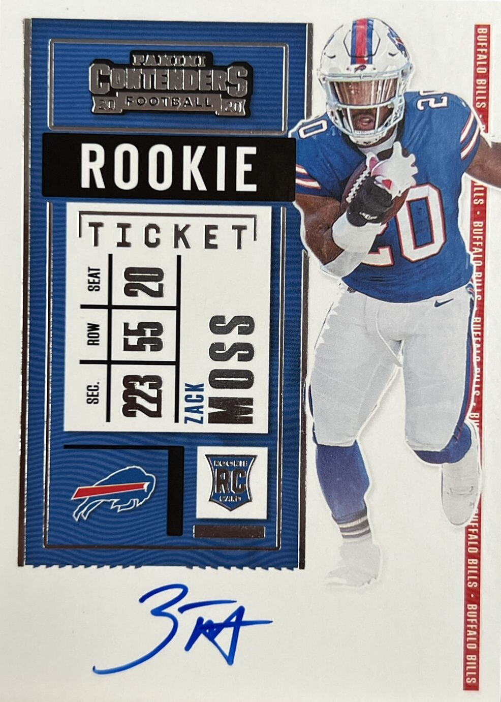 Zack Moss 2020 Contenders #131 Rookie Ticket Auto Price