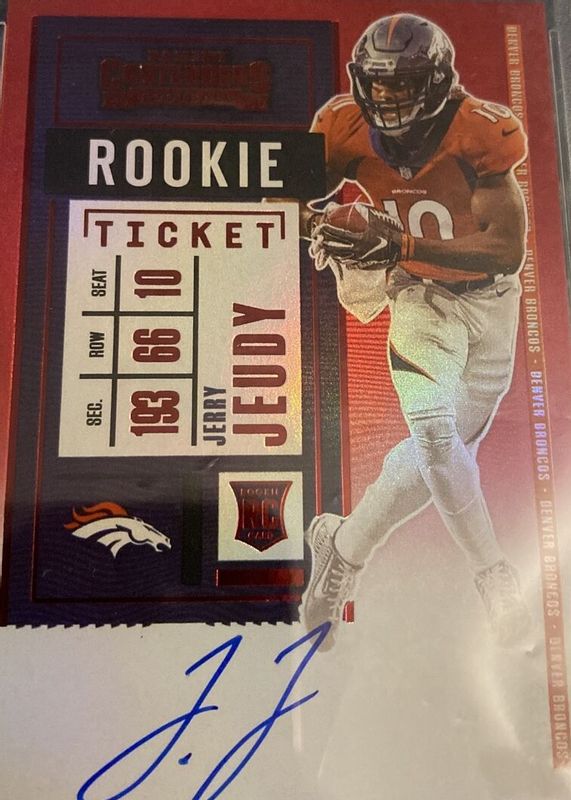 Jerry Jeudy 2020 Contenders #106 Rookie Ticket Auto - Red Zone Ticket Rookie BGS 9.5