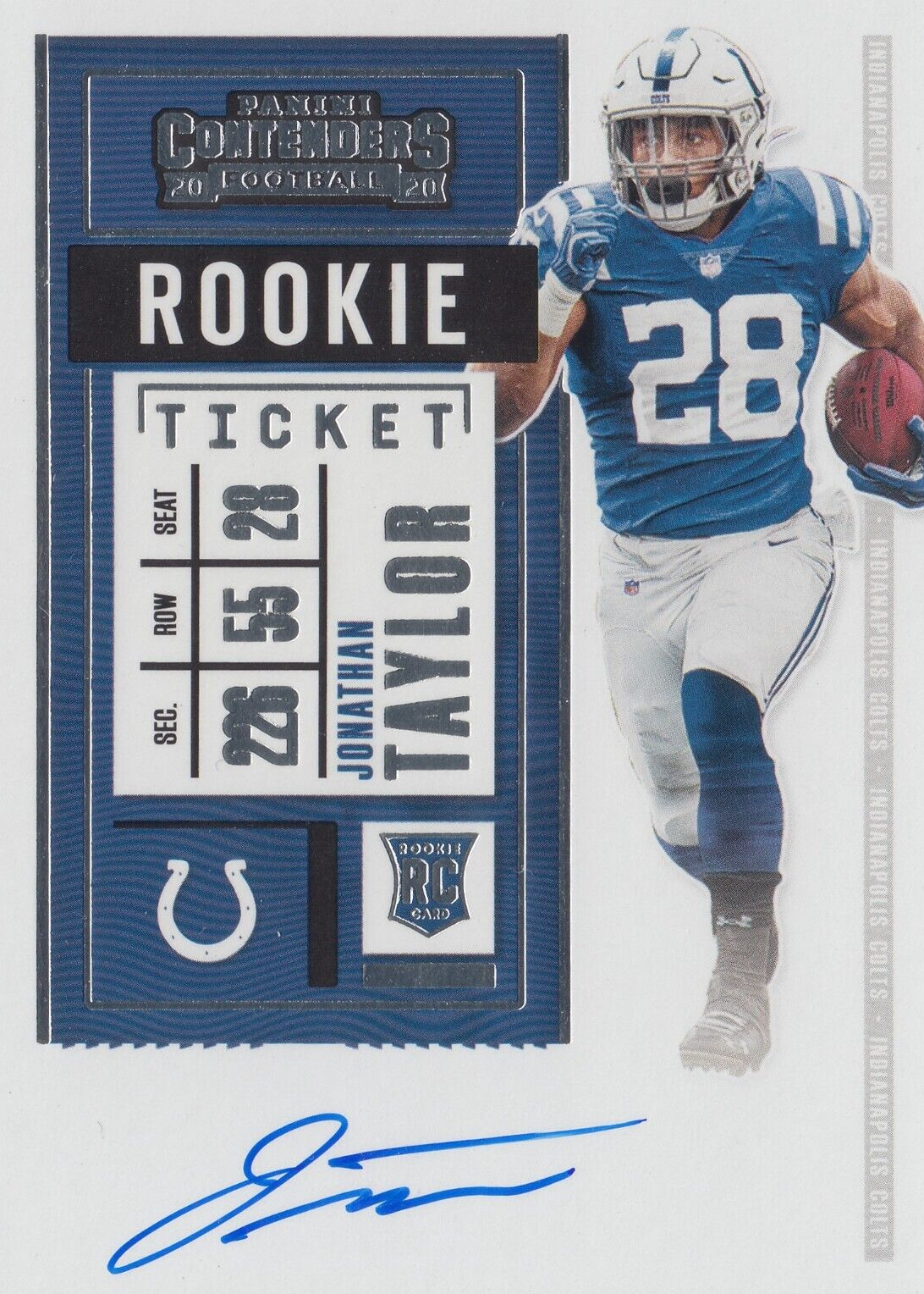 Jonathan Taylor 2020 Contenders #116 Rookie Ticket Auto