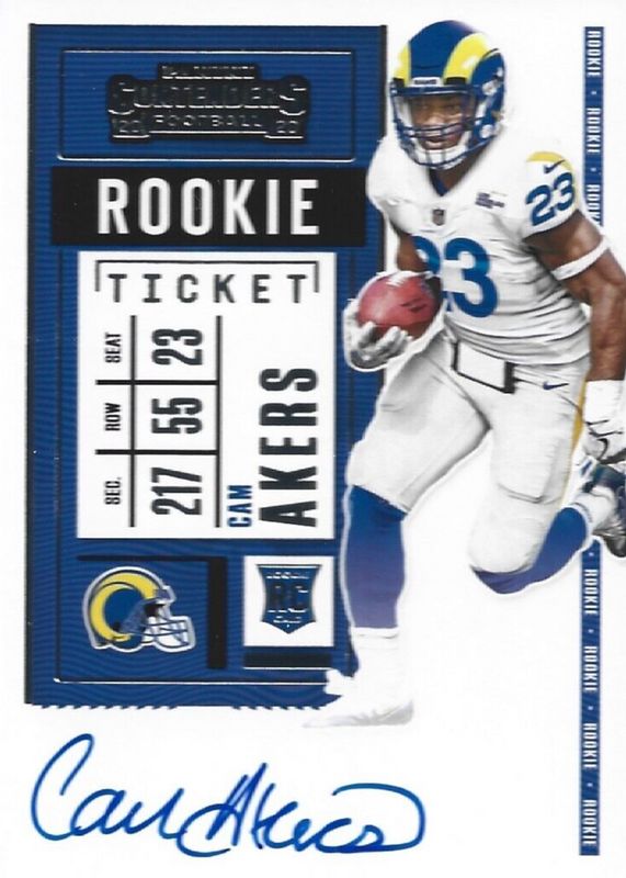 Cam Akers 2020 Contenders #121 Rookie Ticket Auto Variation RAW