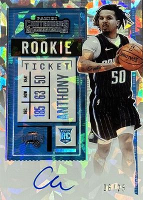 2020 Contenders #111 Rookie Ticket Auto - Cracked Ice Ticket /25 (White Jersey)