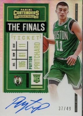 2020 Contenders #124 Rookie Ticket Auto - Finals Ticket /49 (Green Jersey)