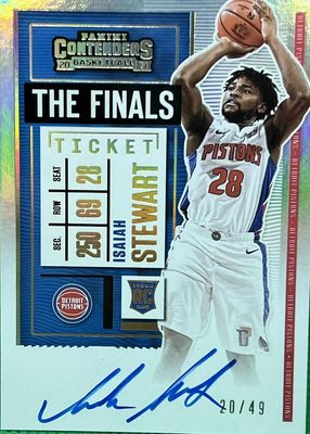 2020 Contenders #121 Rookie Ticket Auto - Finals Ticket /49 (White Jersey)