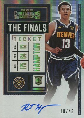 2020 Contenders #104 Rookie Ticket Auto Variation - Finals Ticket /49 (Blue Jersey)