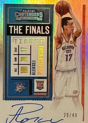 2020 Contenders #131 Rookie Ticket Auto - Finals Ticket /49 (Two Hands on Ball)