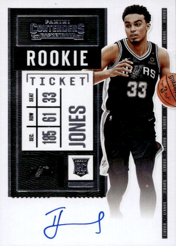 Tre Jones 2020 Contenders #120 Rookie Ticket Auto Variation (Black 