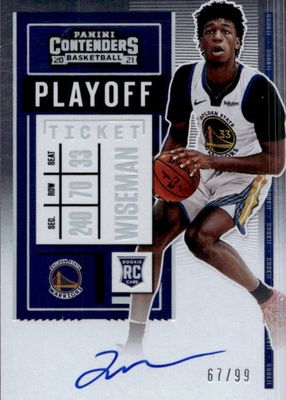 2020 Contenders #115 Rookie Ticket Auto Variation - Playoff Ticket /99 (Two Hands on Ball)