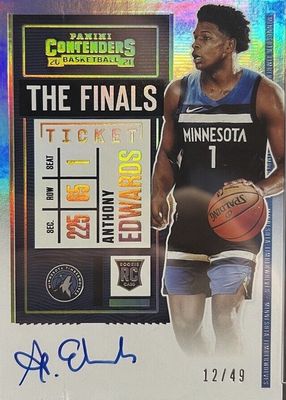 2020 Contenders #105 Rookie Ticket Auto - Finals Ticket /49 (Ball in Left Hand)