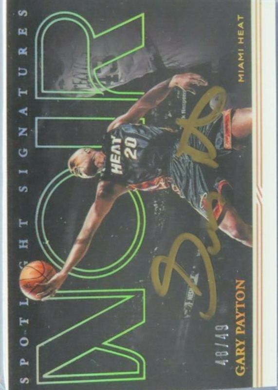 Gary Payton 2020 Noir Spotlight Signatures /49 RAW