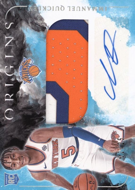 Immanuel Quickley 2020 Origins #RJA-QUI Rookie Jersey Autographs - Turquoise /25 SGC 9