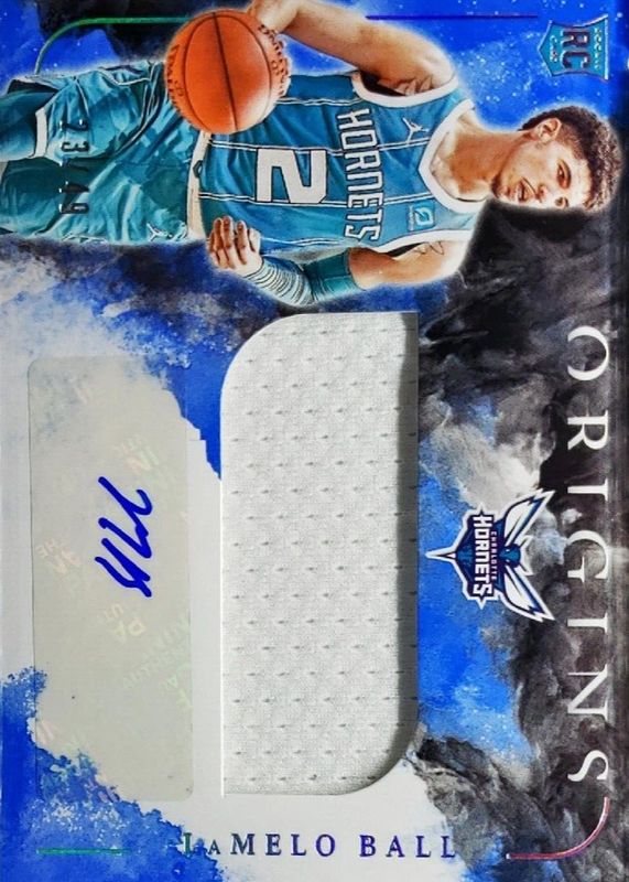 LaMelo Ball 2020 Origins #RJA-BAL Rookie Jersey Autographs - Blue /49 PSA 10