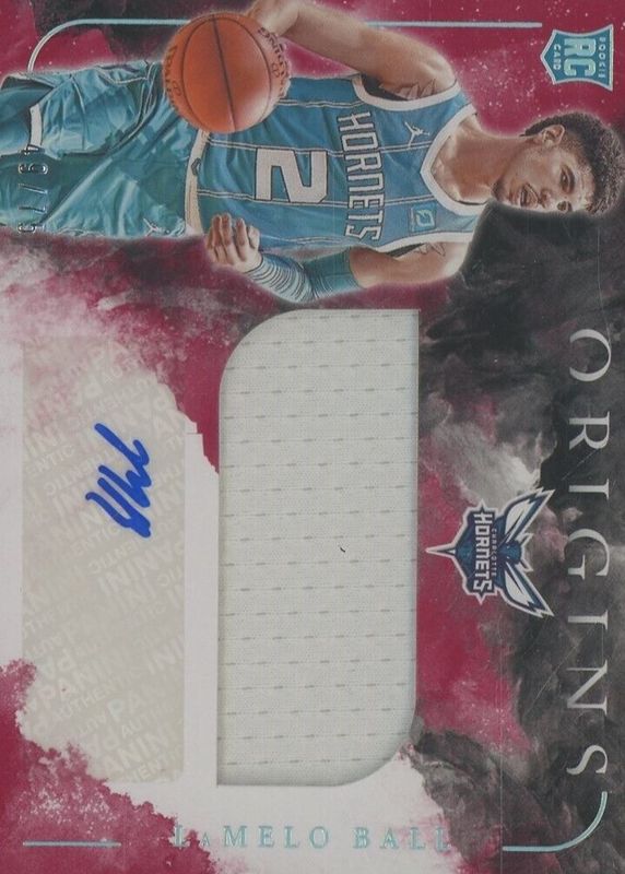 LaMelo Ball 2020 Origins #RJA-BAL Rookie Jersey Autographs - Red /75 RAW