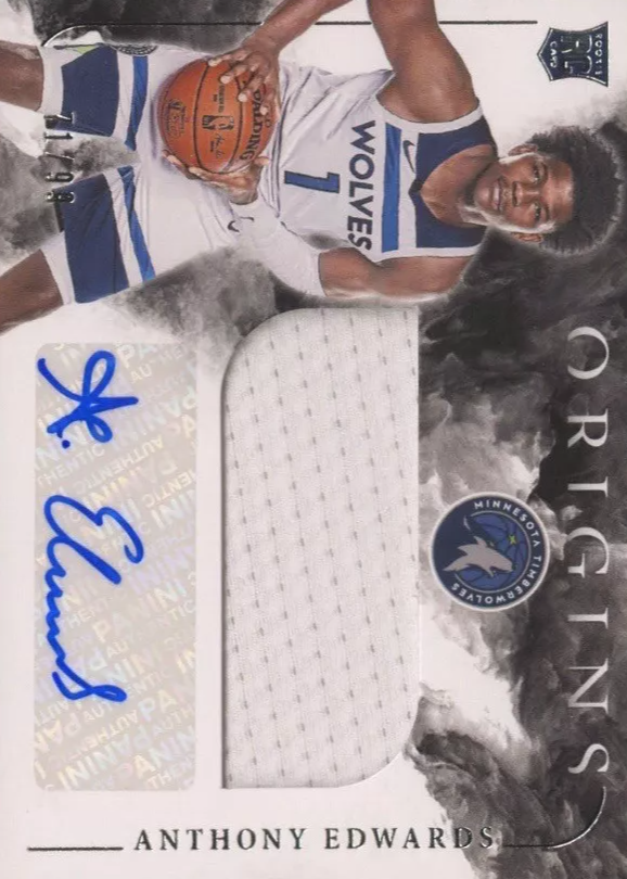 Anthony Edwards 2020 Origins #RJA-EDW Rookie Jersey Autographs /99
