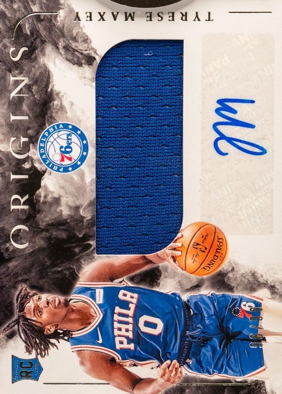 Tyrese Maxey 2020 Origins #RJA-MAX Rookie Jersey Autographs /99 Rookie BGS 8