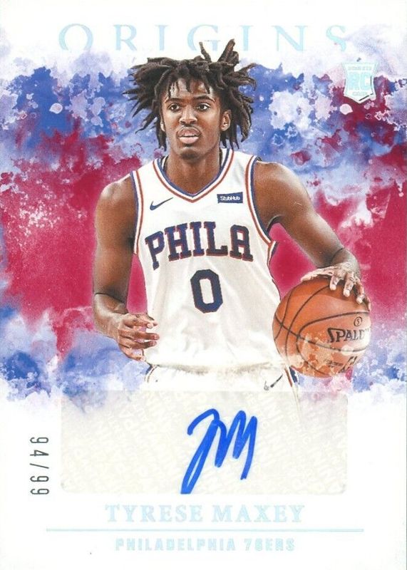 Tyrese Maxey 2020 Origins #RA-MAX Rookie Autographs - Red /99 Rookie BGS 10 PRISTINE