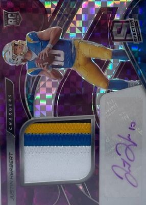 2020 Spectra #203 Rookie Patch Auto - Neon Purple /35