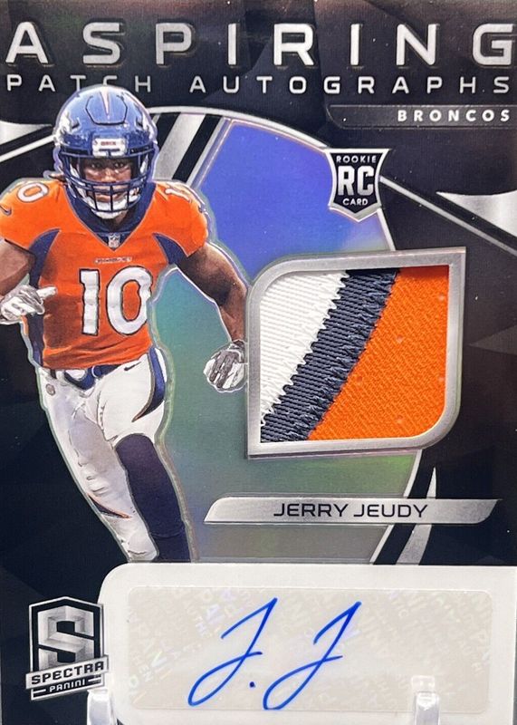 Jerry Jeudy 2020 Spectra #4 Aspiring Patch Autographs (/65) Rookie BGS 10 PRISTINE