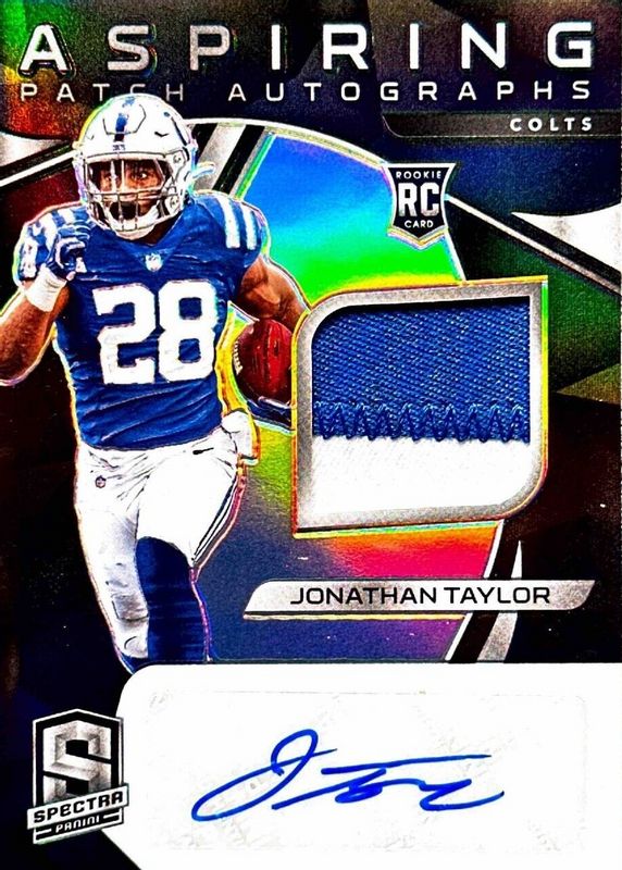 Jonathan Taylor 2020 Spectra #8 Aspiring Patch Autographs (/75) Rookie BGS 9.5