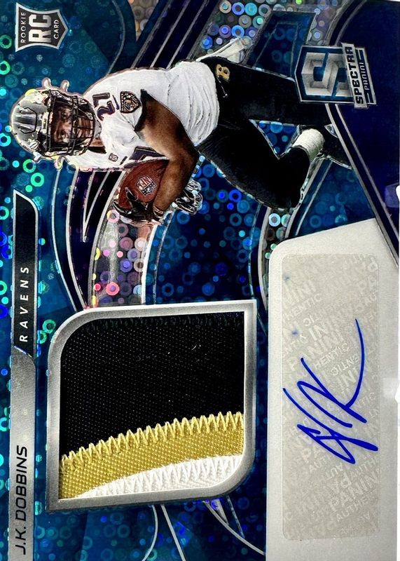 2020 Spectra #212 Rookie Patch Auto - Neon Blue /60