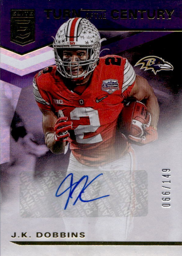 2020 J.k. Dobbins Signed Panini Instant Auto Card #20 Scores Twice