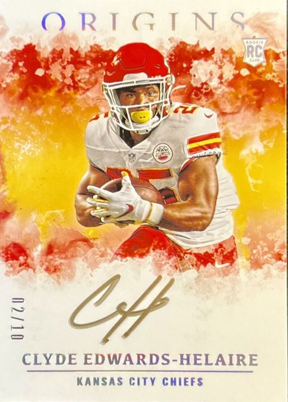 Clyde Edwards-Helaire 2020 Origins #RA-CH Rookie Autographs - Gold /10 RAW