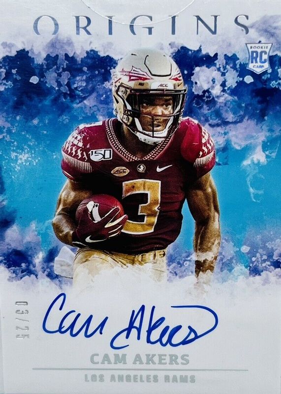 Cam Akers 2020 Origins #RA-CA Rookie Autographs - Blue /49 Rookie PSA 10