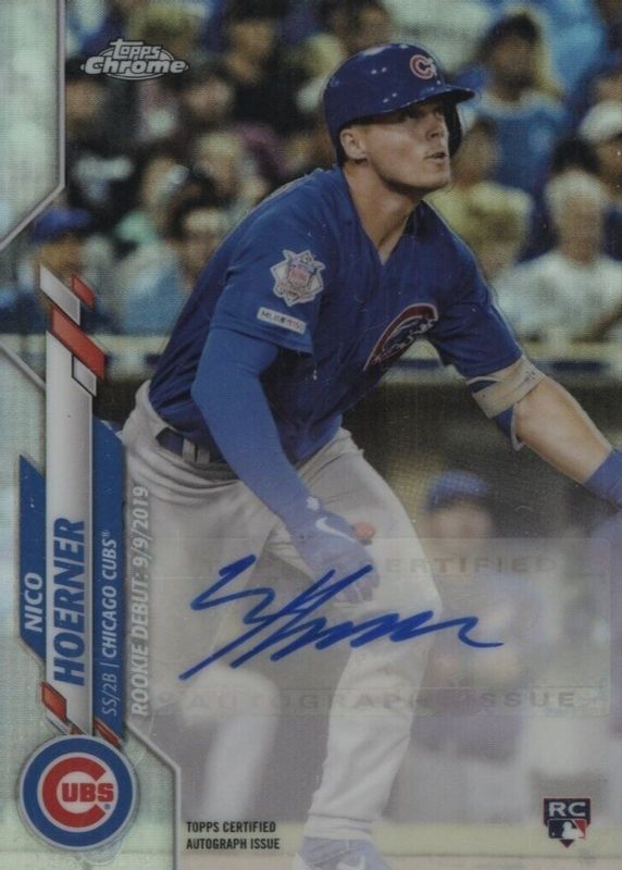 Nico Hoerner 2020 Topps Chrome Update #RDUSA-NH Rookie Debut Autographs Rookie PSA 10