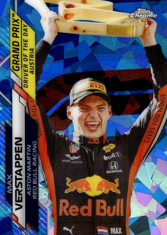 Max Verstappen 2020 Topps Chrome Formula 1 Sapphire Edition #162 Grand Prix Driver of the Day (Austria) Rookie PSA 7