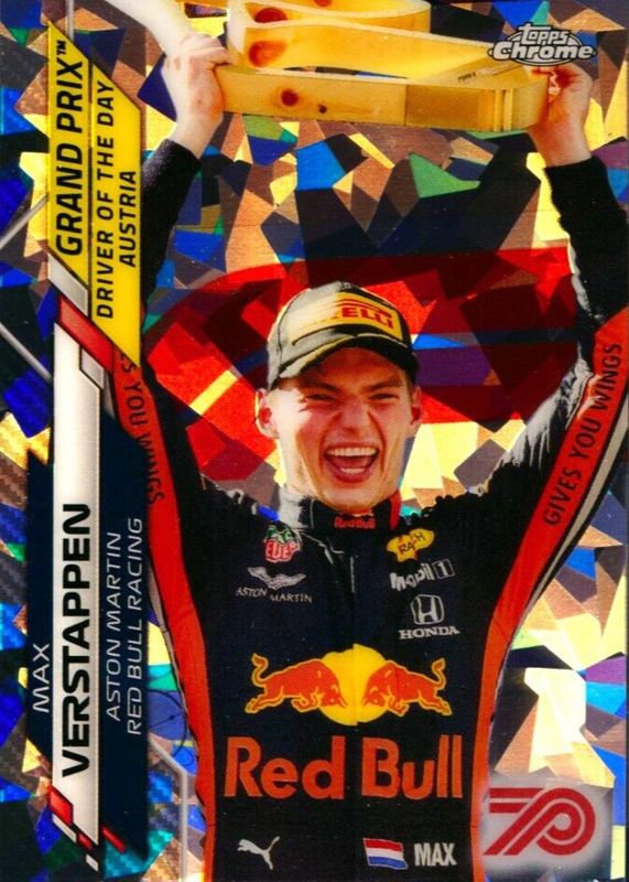 Max Verstappen 2020 Topps Chrome Formula 1 Sapphire Edition #162 Grand Prix Driver of the Day - 70th Anniversary /70 (Austria) Rookie PSA 10