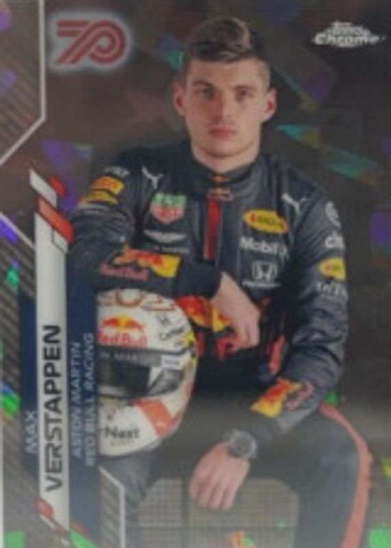 Max Verstappen 2020 Topps Chrome Formula 1 Sapphire Edition #6 Image Variation - 70th Anniversary /70 (Sitting) Rookie PSA 10