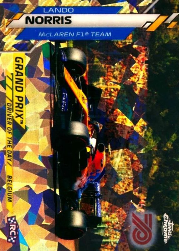 Lando Norris 2020 Topps Chrome Formula 1 Sapphire Edition #166 Grand Prix Driver of the Day - 70th Anniversary /70 (Belgium) Rookie RAW