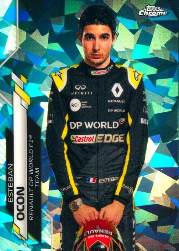 Esteban Ocon 2020 Topps Chrome Formula 1 Sapphire Edition #10 Aqua /99 Rookie PSA 10