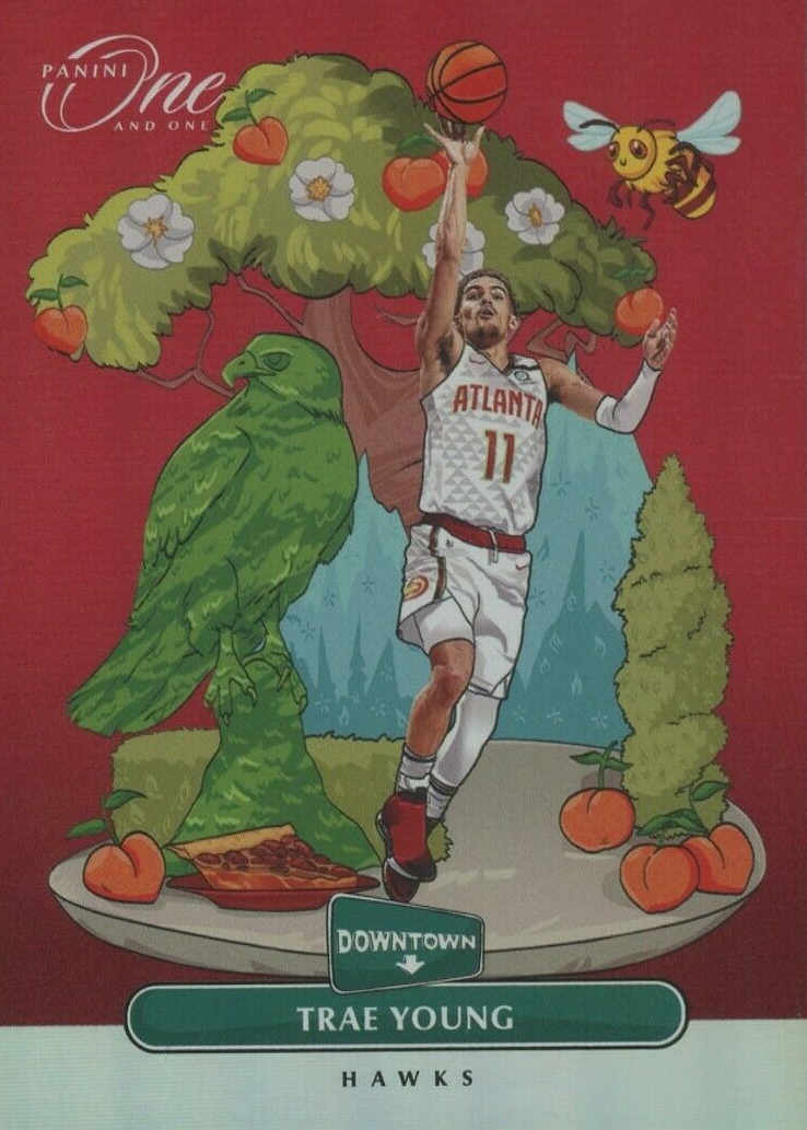 2019 NBAカード Trae Young サイン 10シリ Lot (2) Trae Young 2019-20 Nba Hoops Premium Stock Laser