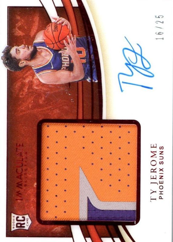 Ty Jerome 2019 Immaculate #116 Rookie Patch Auto - Red /25 PSA 10