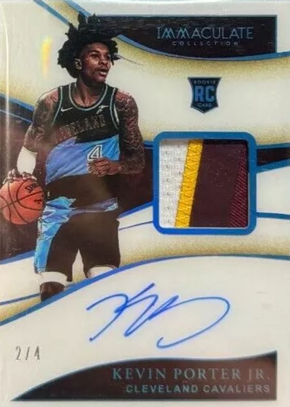 Kevin Porter Jr. 2019 Immaculate #128 Rookie Patch Auto - Jersey Number (/4) Rookie BGS 9.5