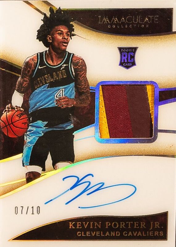 Kevin Porter Jr. 2019 Immaculate #128 Rookie Patch Auto - Gold /10 PSA 10