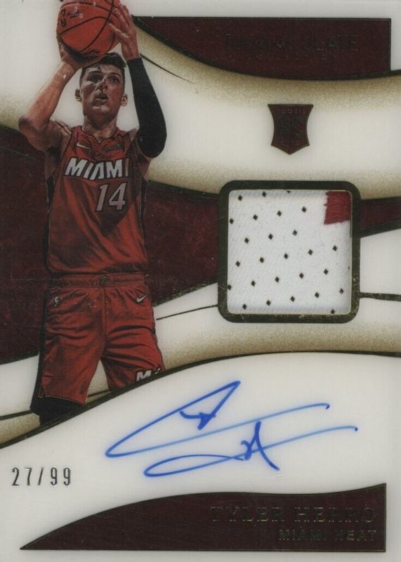 Tyler Herro 2019 Immaculate #126 Rookie Patch Auto /99 PSA 10