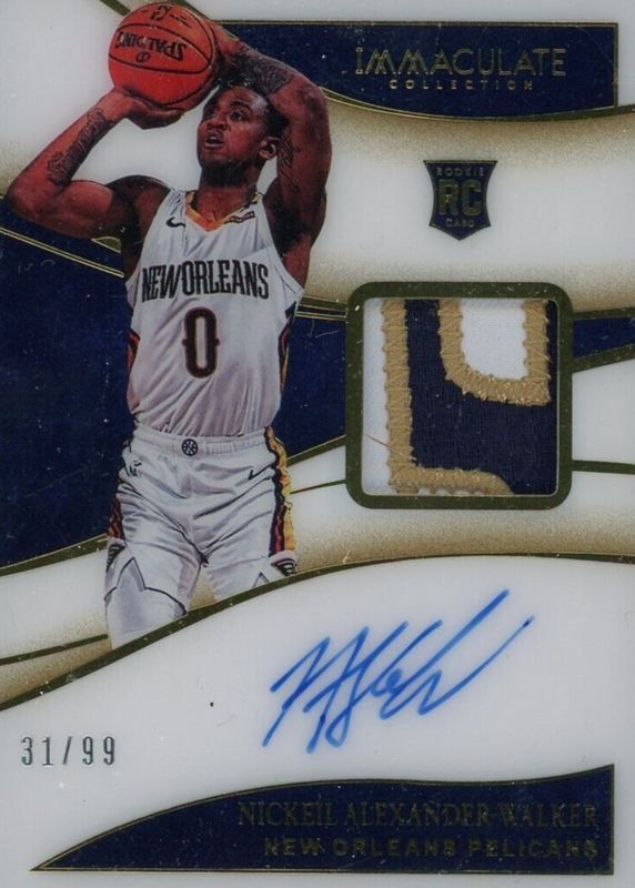 Nickeil Alexander-Walker 2019 Immaculate #112 Rookie Patch Auto /99 Rookie SGC 10