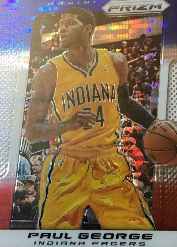 Paul George 2013 Prizm #8 Red White Blue Pulsar RAW