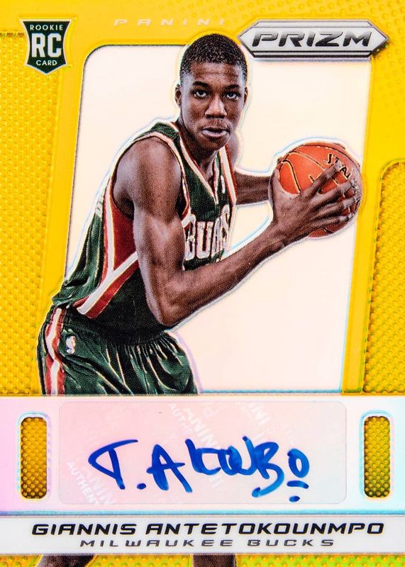 Giannis Antetokounmpo 2013 Prizm #33 Autographs - Gold /10 Rookie RAW
