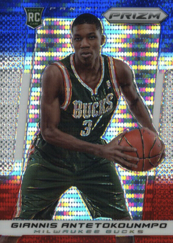 Giannis Antetokounmpo 2013 Prizm #290 Red White Blue Pulsar RAW