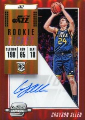 2018 Contenders Optic #113 Rookie Ticket Auto - Red /149 (Blue Jersey)